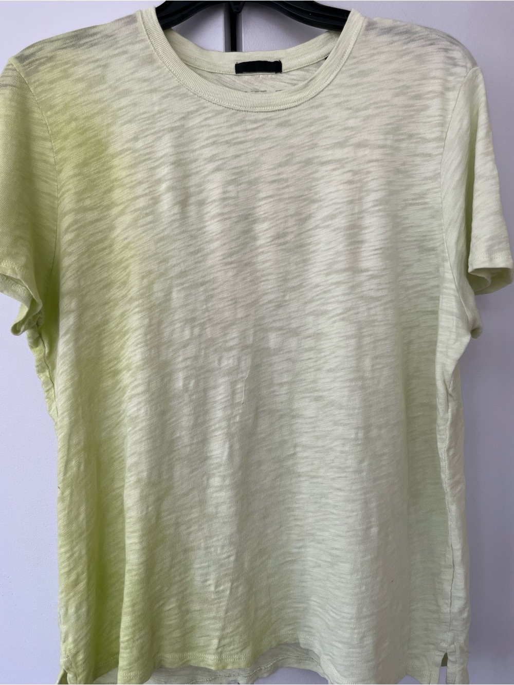 ATM Anthony Thomas Melillo Pale Yellow Short Sleeve Slub Jersey Crew Tee XL